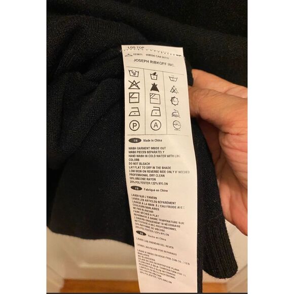 Joseph Ribkoff Black Sweater front Colorful Details - Picture 6 of 9